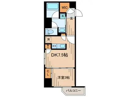 レヴァンテ浅草観音壱(1LDK/2階)の間取り写真