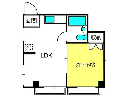 オリーブマンション(1LDK/1階)の間取り写真