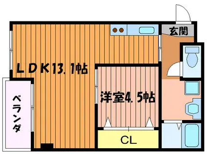 Kファミリーシャト-(1LDK/3階)の間取り写真