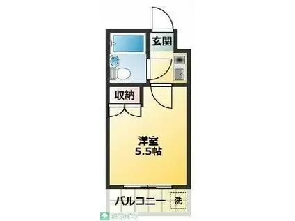 ジュネパレス蒲生第一(1K/2階)の間取り写真