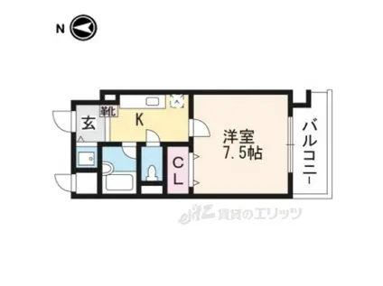 パサディナ・パーク(1K/7階)の間取り写真