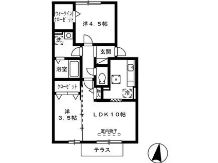 メゾングランモア(2LDK/1階)の間取り写真