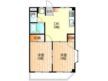 マンションオノデラ(2DK/1階)の間取り写真