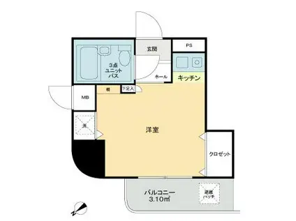 シティハイツ新大塚(ワンルーム/5階)の間取り写真