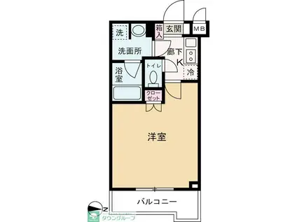 ルーブル武蔵中原伍番館(1K/3階)の間取り写真