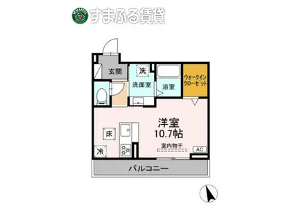 ビューハウス77(ワンルーム/1階)の間取り写真