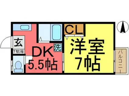 コーポエミネンス(1DK/3階)の間取り写真