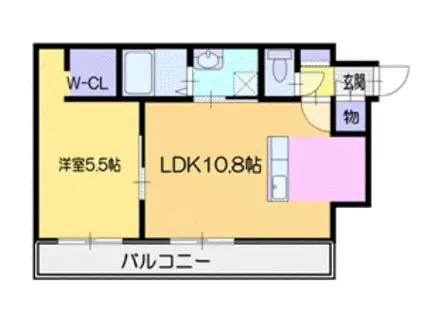 ルッソヴィータ(1LDK/1階)の間取り写真