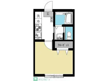 フォルビテッツァ市川(1K/2階)の間取り写真