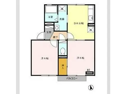 セリエA(2DK/1階)の間取り写真