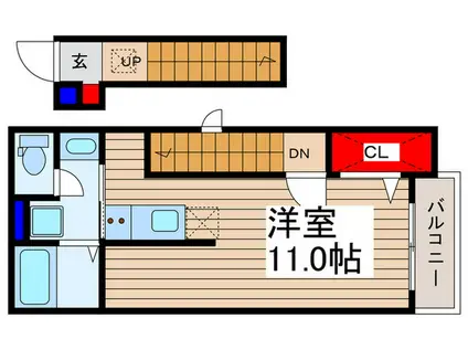 BELLE LEADみずほ台(ワンルーム/2階)の間取り写真