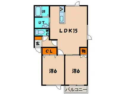 コートボヌール(2LDK/2階)の間取り写真