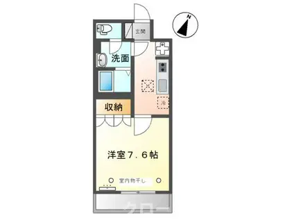 レスポワール善通寺(1K/1階)の間取り写真