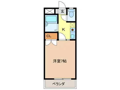 KENT HOUSE(1K/1階)の間取り写真