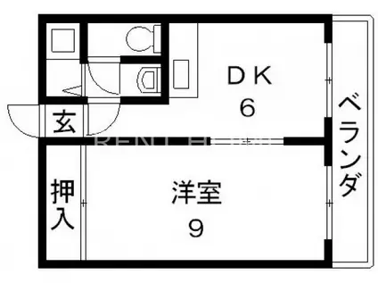 PARK`S布施LEAF(1DK/3階)の間取り写真