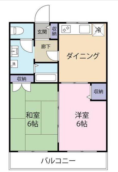 グレイスハイム(2DK/1階)の間取り写真