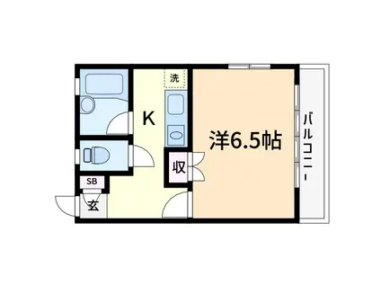 ベルハイツB棟(1K/1階)の間取り写真