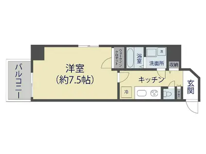緑の舘 氷川町(1K/9階)の間取り写真