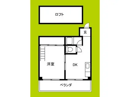 ツインコーポ公園南 A棟(1DK/4階)の間取り写真