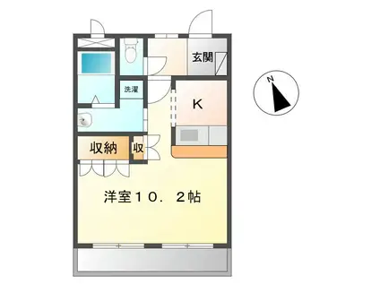 ルミナス三好町(1K/2階)の間取り写真