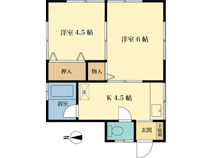 みどり荘(2K/1階)の間取り写真