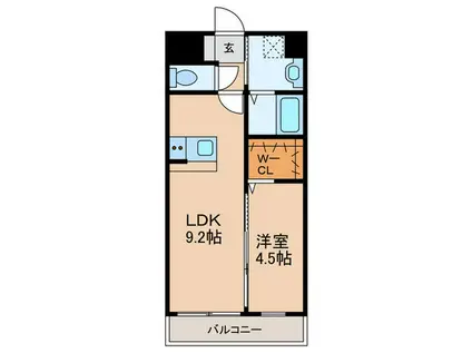 エリオスコート小倉管理(1LDK/9階)の間取り写真