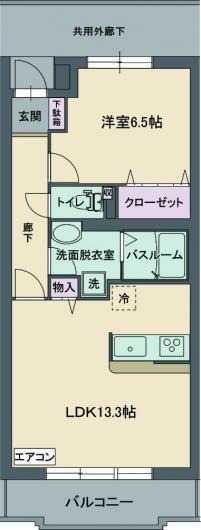 グリーングラスN(1LDK/2階)の間取り写真