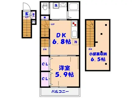 コートアフェクション本八幡(1DK/2階)の間取り写真