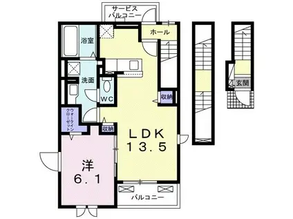 ＪＲ京葉線 蘇我駅 徒歩15分 3階建 築6年(1LDK/3階)の間取り写真