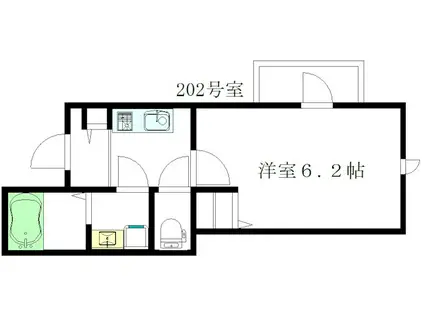 サンライズ千川(1K/2階)の間取り写真