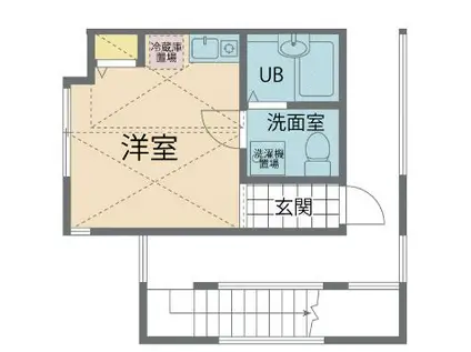 カインドネス厚木旭町(ワンルーム/2階)の間取り写真