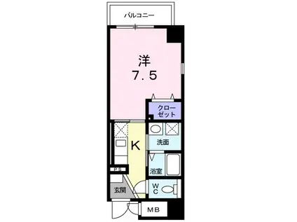 プレールヨコスカ(1K/2階)の間取り写真