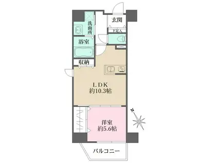 N-FLATS横浜関内II(1LDK/5階)の間取り写真