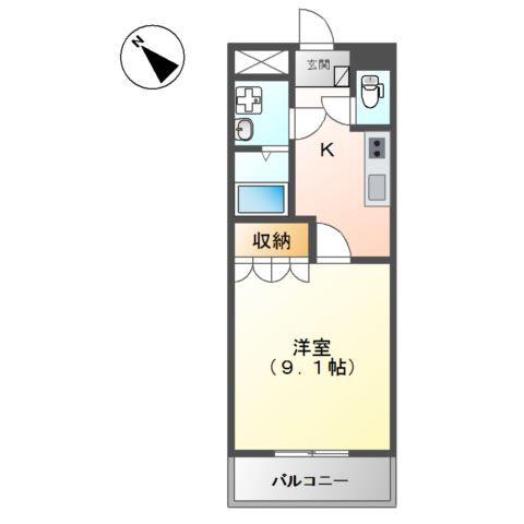 ルーエンハイム(1K/2階)の間取り写真