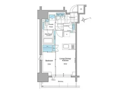 ルフォンプログレ本郷三丁目(1LDK/1階)の間取り写真