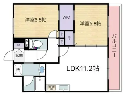 ファミールフタバ(2LDK/5階)の間取り写真