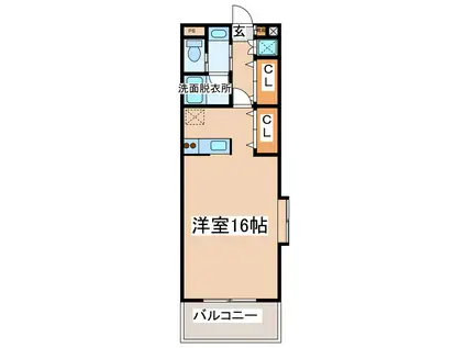 エヴァーグリン水前寺西参番館(ワンルーム/4階)の間取り写真