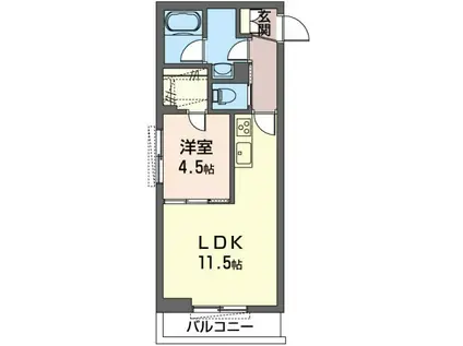 フェリーチェ(1LDK/3階)の間取り写真
