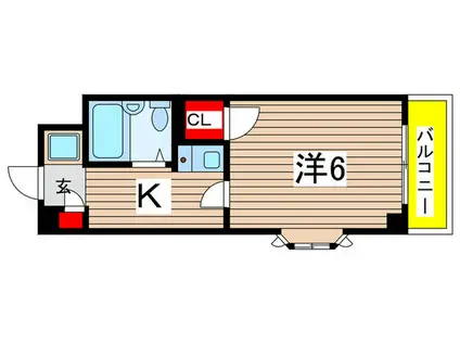 ファミール松風(1K/3階)の間取り写真