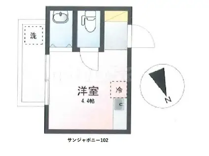 サンジャポニー(ワンルーム/1階)の間取り写真