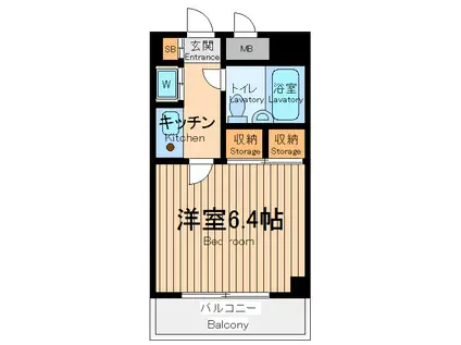 マンション清山(1K/6階)の間取り写真
