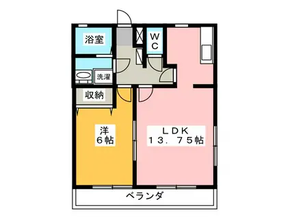 CAMPAGNE(1LDK/1階)の間取り写真