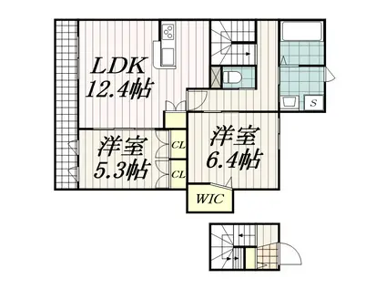 メゾン ド グランペール(2LDK/3階)の間取り写真