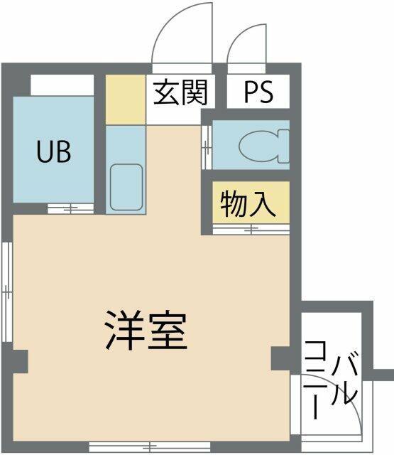 パルコモンクロダ(ワンルーム/2階)の間取り写真