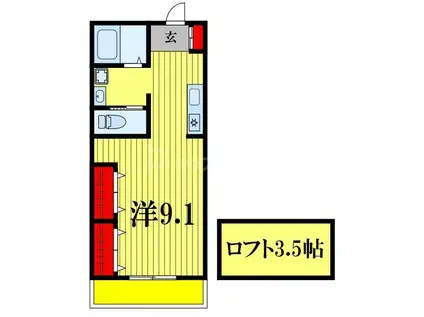 ラ・フェリーチェ(1K/2階)の間取り写真