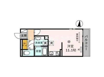 ルシェーナ都島(ワンルーム/3階)の間取り写真
