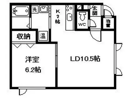 プリンストン(1LDK/2階)の間取り写真