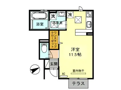 サンヨーハウジング(ワンルーム/1階)の間取り写真