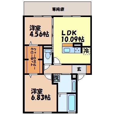 フランボワーズ(2LDK/2階)の間取り写真