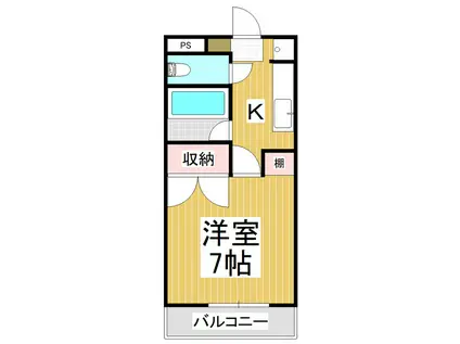 グランティス小松(1K/1階)の間取り写真